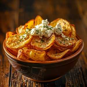 Potato chips, feta & oregano