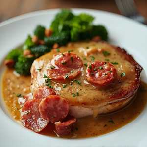 Baiara Pork Chop, Saucisson Lyonnais, Sauce À L’Ancienne