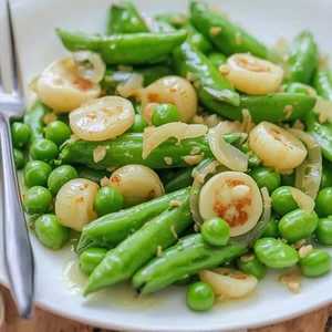 Sautéed Peas, Broad Beans and Pearl Onions