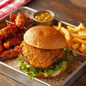 Blockbuster Chicken Burger Tray