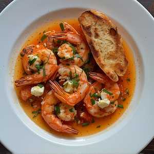 Seared Garlic Prawns
