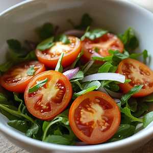 Heritage tomato, sumac onion & watercress salad