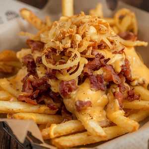 Bacon, Cheese And Onion Loaded Fries