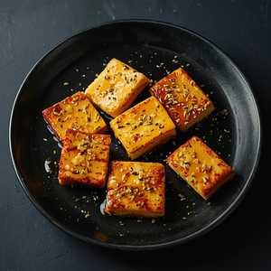 Pan fried halloumi, orange & thyme infused honey & toasted seeds
